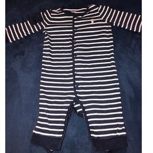 Ralph Lauren navy blue & white striped bodysuit